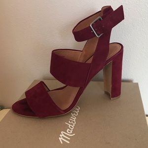 Madewell maroon block heels